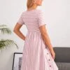 SHEIN Maternity Striped Print Button Detail Dress -Curated Swimwear 16878322118b3bc179e0a504b077c99c282721f5c4 thumbnail 405x552