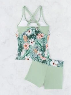 Tropical Print Shorts Bikini Swimsuit -Curated Swimwear 1687838548d9eaab3ac00ab46cd6c5cf6253d2b1c0 thumbnail 405x552