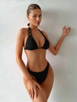 SHEIN Ring Linked Halter Triangle Bikini Swimsuit -Curated Swimwear 1687940089860165c84907770ca7b117732f306715 thumbnail 405x552