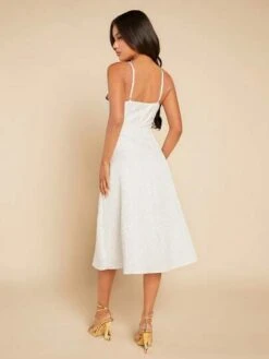 SHEIN Belle Solid Jacquard Cami Wedding Dress