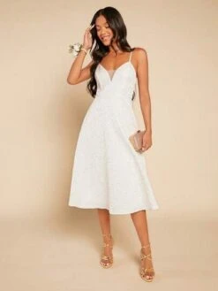 SHEIN Belle Solid Jacquard Cami Wedding Dress -Curated Swimwear 1688010376d236e6483fc812a22ccbac55c3b5a1b9 thumbnail 405x552