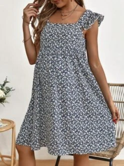 SHEIN Maternity Ditsy Floral Print Ruffle Trim Smock Dress -Curated Swimwear 1688096297917674ceb7f65ba8223e8578ea684560 thumbnail 405x552