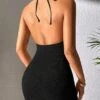 Plain Halter Cover Up Dress -Curated Swimwear 1688096629b5579b62c6ff59905c5ae19e1b1cd92f thumbnail 405x552