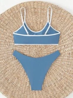 Contrast Binding Bikini Swimsuit