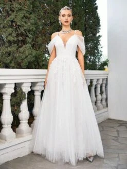 Contrast Lace Mesh Overlay Cami Wedding Dress -Curated Swimwear 1688184136a28251212b459d809c667ed42b4f27b0 thumbnail 405x552