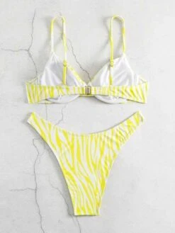 SHEIN Allover Print Underwire Bikini Swimsuit
