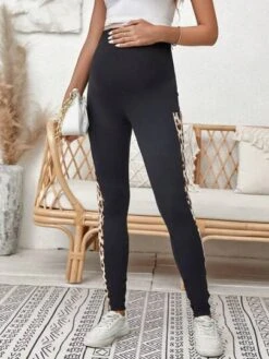 SHEIN Maternity Adjustable Waist Leopard Print Phone Pocket Leggings -Curated Swimwear 1688383649174a6a683b0fdbf8c2613b2a785a5046 thumbnail 405x552