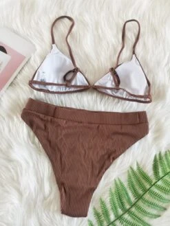 European And American 2023 New Sexy Bikini Swimsuit Two-piece Set Ladies Solid Color Thin Split High Leg Swimsuit -Curated Swimwear 1688448545ed5c7912987f28d4b8a5b5d629663f86 thumbnail 405x552