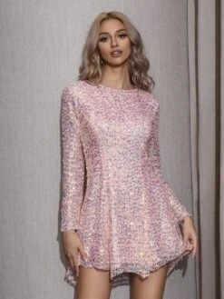 D&M Backless Sequin Asymmetrical Hem Dress -Curated Swimwear 16884875962db09f9702c4a2b8be59e4ff311b9a23 thumbnail 405x552