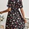 SHEIN Maternity Floral Print Surplice Neck Belted Dress -Curated Swimwear 168855379546cf648e44b5733f2687525eb8093b21 thumbnail 405x552