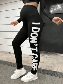 SHEIN Maternity Slogan Graphic Adjustable Elastic Waist Leggings -Curated Swimwear 1688695647837678ea4b1381824c96a214c5a62933 thumbnail 405x552