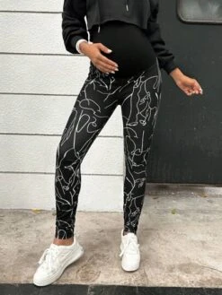 SHEIN Maternity Graphic Print Adjustable Waist Leggings -Curated Swimwear 1688696099e6f56ed58aad4e6b90243687e2867db8 thumbnail 405x552