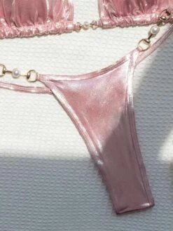 Metallic Chain Linked Halter Triangle Bikini Swimsuit -Curated Swimwear 1688702024281ea7026d95f78fe319bceb3936d820 thumbnail 405x552