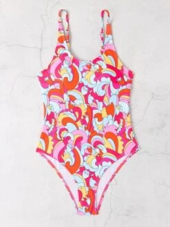 Allover Print One Piece Swimsuit
