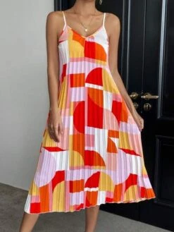 SHEIN Privé Geo Print Cami Dress Without Belt -Curated Swimwear 16887889972c0579dbc564233f6fd13f6f73c37025 thumbnail 405x552