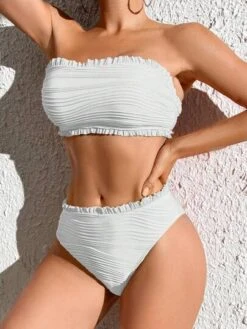 SHEIN Frill Trim Bandeau Bikini Swimsuit -Curated Swimwear 16889666643bb379df7bf556f9774bf6cd84006f65 thumbnail 405x552