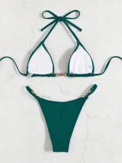 Chain Linked Halter Triangle Bikini Swimsuit -Curated Swimwear 1689155490821c6cd1799889da97fba8e38697286d thumbnail 405x552