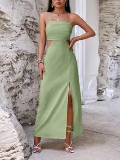 SHEIN VCAY Cut Out Waist Split Thigh Cami Dress -Curated Swimwear 16891569569cac6be9789fb5bb93b1b8a6fe6c2237 thumbnail 405x552