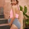 SHEIN Maternity Striped Halter Bikini Swimsuit