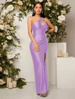 SHEIN Belle One Shoulder Cut Out Split Thigh Dress -Curated Swimwear 16893013224e385d495c1940a800476ea5f9ca196b thumbnail 405x552