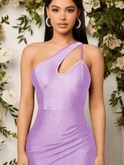 SHEIN Belle One Shoulder Cut Out Split Thigh Dress -Curated Swimwear 1689301331b807403db010470d294eea547a2e1291 thumbnail 405x552