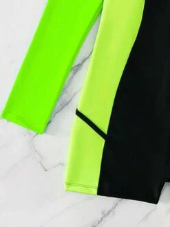 Colorblock Zip Front One Piece Swimsuit -Curated Swimwear 1689308344b31af38538548dceae897e424c58ced0 thumbnail 405x552