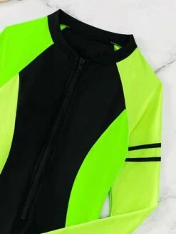 Colorblock Zip Front One Piece Swimsuit -Curated Swimwear 16893083466ab6701b8fe5a30aa55f620f12e2d88c thumbnail 405x552