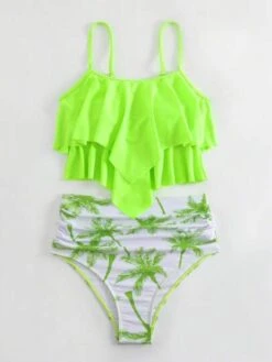 Tropical Print Ruffle Hem Bikini Swimsuit -Curated Swimwear 16895596778bc71133d0d7f52afbdc0f4e98dd45d1 thumbnail 405x552