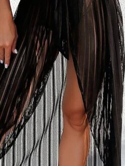 Striped Mesh Belted Kimono -Curated Swimwear 16895745967f1d3fb66669150801dc19e08ff893fb thumbnail 405x552