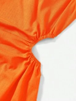 SHEIN EZwear Cut Out Waist Ruched Side Solid Dress -Curated Swimwear 1689645942e72c9dda1ae62f23883f69dd88722f6d thumbnail 405x552