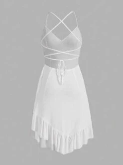 SHEINNeu Solid Ruffle Hem Cami Dress