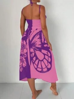 Butterfly & Floral Print Cover Up