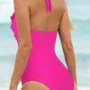 New Arrival Women's One-piece Swimsuit, Sexy Halter Neck Ruffle Edge Solid Color Backless Swimwear, Euro-american Style -Curated Swimwear 1689865050de1e09250b0e88bb353d0f4698c26243 thumbnail 405x552
