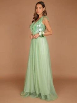 SHEIN Belle Contrast Sequin Mesh Overlay Maxi Dress -Curated Swimwear 169017760958cae0299cf5af8223313137279be8e7 thumbnail 405x552