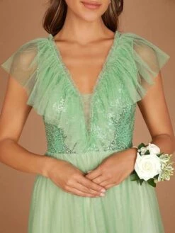 SHEIN Belle Contrast Sequin Mesh Overlay Maxi Dress -Curated Swimwear 169017761746b84cdbcfbd0390e0f86a7377698301 thumbnail 405x552