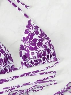 Allover Floral Print Lace Up Bikini Swimsuit -Curated Swimwear 1690177660be72477d927059687837f920055baa32 thumbnail 405x552