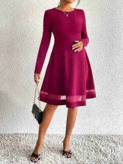 SHEIN Maternity Solid A-line Dress -Curated Swimwear 1690190057f480f92096f3a76aa7fa43a511d5a841 thumbnail 405x552