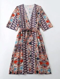 Allover Print Belted Kimono -Curated Swimwear 1690191096bf24a640440bc98c1206c47fd38b9fae thumbnail 405x552