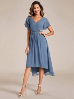 EVER-PRETTY Surplice Neck Butterfly Sleeve High Low Hem Party Dress -Curated Swimwear 1690215167b9776160ed7fd9f7f893cce36edf8f52 thumbnail 405x552