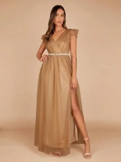 SHEIN Belle Ruffle Trim Split Thigh Mesh Belted Dress -Curated Swimwear 1690245952f27b0c95c9db1466f1a2725fb0eeef49 thumbnail 405x552