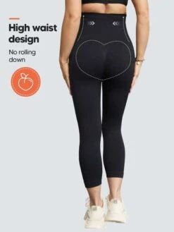 Maternity High Waisted Belly Support Capris Leggings With Expandable Belly Panel