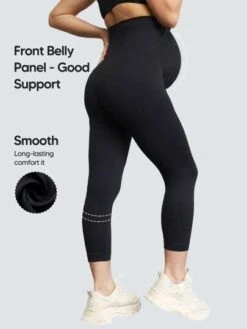 Maternity High Waisted Belly Support Capris Leggings With Expandable Belly Panel -Curated Swimwear 16902810173fc678217aff27d3896af44d48f5ada1 thumbnail 405x552