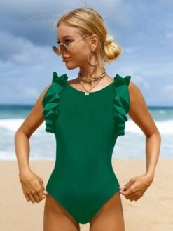 Bikinx Solid Color Ruffled Edge & Backless One Piece Swimsuit -Curated Swimwear 1690435608bafaf4bdf4ce90432594eedbb2fed21a thumbnail 405x552