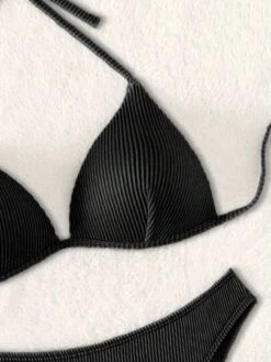 Plain Halter Push Up Bikini Swimsuit -Curated Swimwear 169044875550e92167a1a32e6bfb366a09d8f89640 thumbnail 405x552