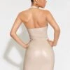 SHEIN BAE Cut Out Front PU Leather Halter Bodycon Dress