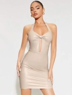 SHEIN BAE Cut Out Front PU Leather Halter Bodycon Dress -Curated Swimwear 16904529717ea51b31223525bb902ff6db1c68e5d6 thumbnail 405x552