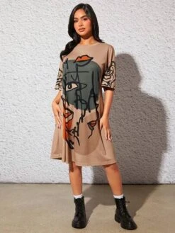 SHEIN Maternity Figure Graphic Drop Shoulder Tee Dress -Curated Swimwear 169054305189f8de3d0b5e240454e3e4fe1b465cea thumbnail 405x552