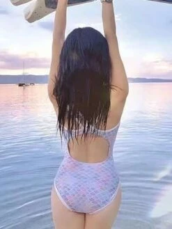 One-piece Mermaid Scales Sparkly Swimsuit