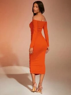 SHEIN BAE Off Shoulder Cut Out Ruched Bodycon Dress -Curated Swimwear 1690767217a6788df06430d6259d2b4558d9343c9f thumbnail 405x552