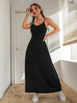 SHEIN PETITE Solid Cami Dress -Curated Swimwear 1690780657ff8781a7234168a0dea96713d6d2f859 thumbnail 405x552